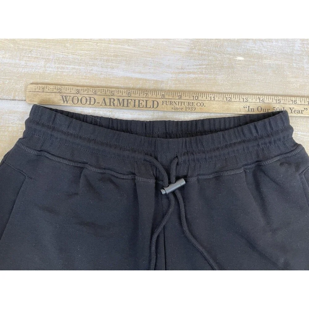 NWT Mono B Mens Size L Active Sweat Shorts Black Organic Cotton Blend Pull On - Picture 5 of 12